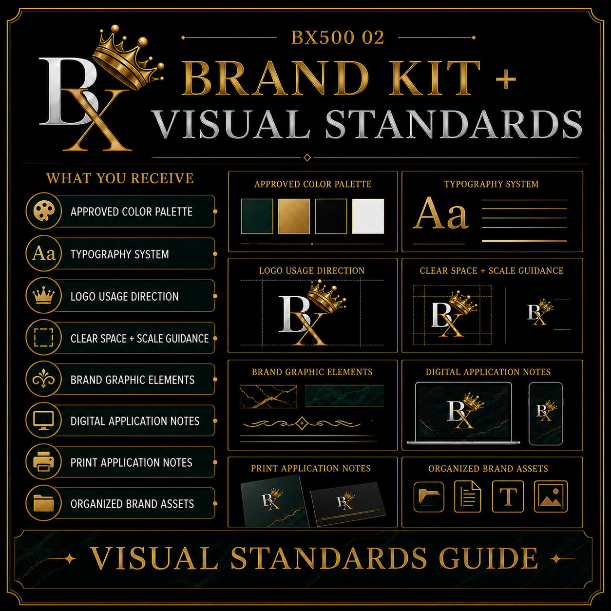 B.X. Marketing Brand Kit and Visual Standards service graphic featuring Brian Scott and a practical visual identity guide, starting at $750.