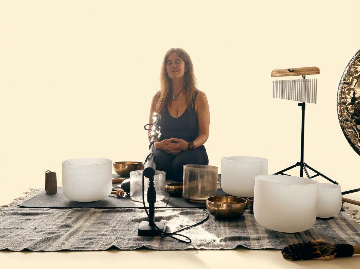 Nicole on stage at The Sound Bath Oasis in Palm Desert
