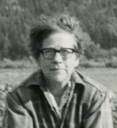Historical portrait of LaRue Spiker, activist, journalist, conservationist, Southwest Harbor and Bar Harbor — Women of Acadia