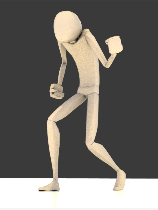 3D model pose expressing anger.