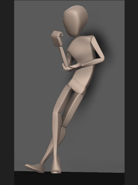 3D model bored pose.