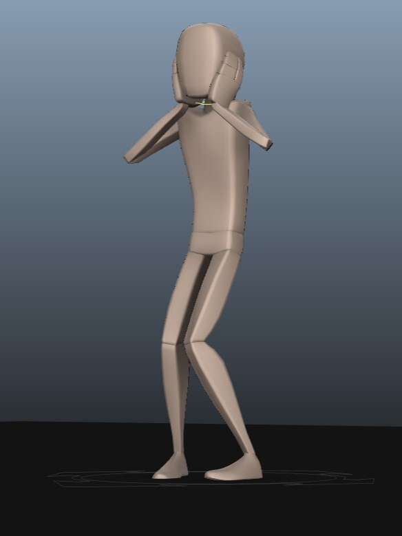 3D model pose expressing shock.