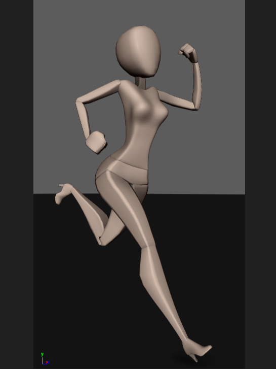 3D model running pose.