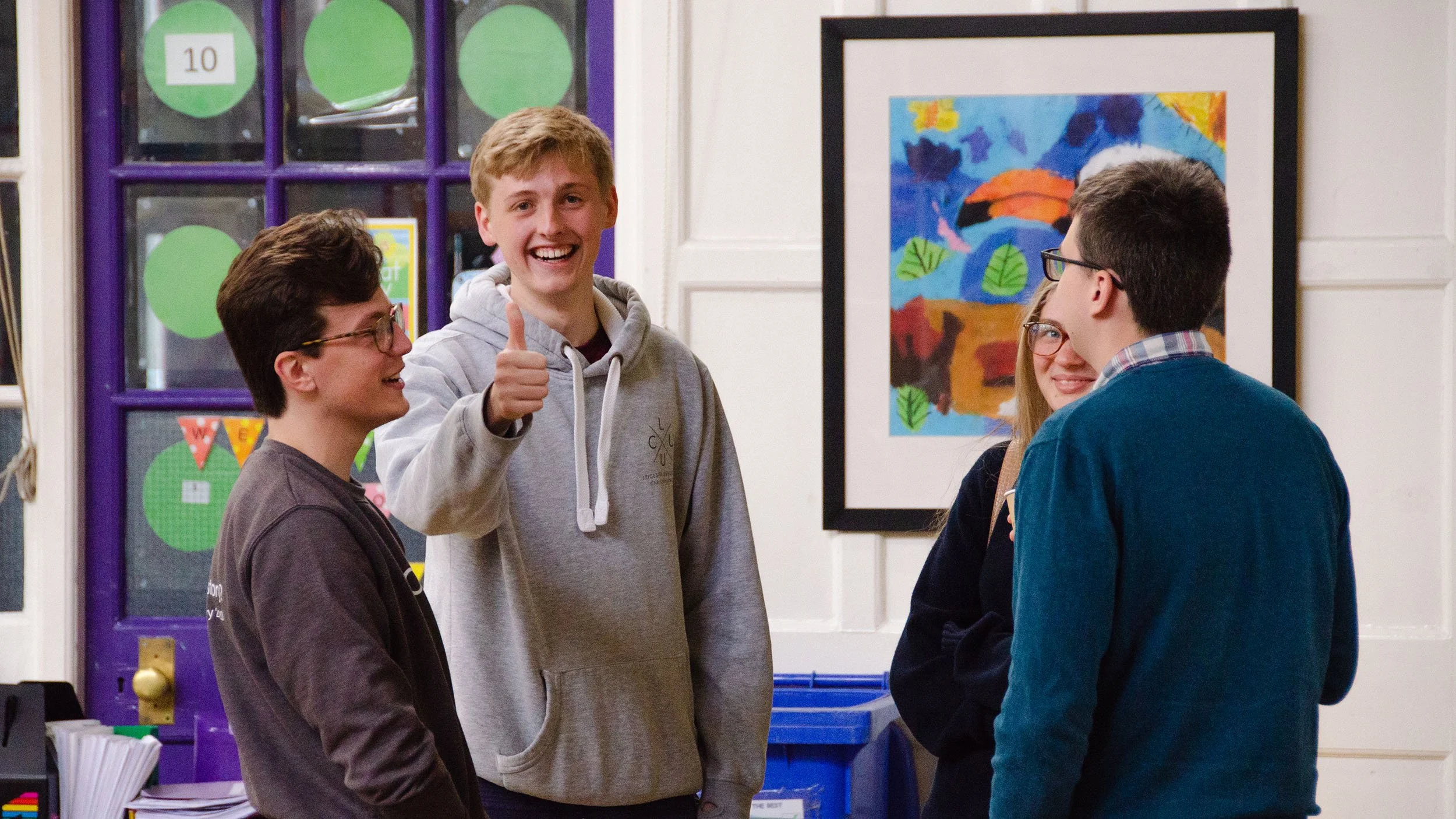 Josh giving a thumbs up