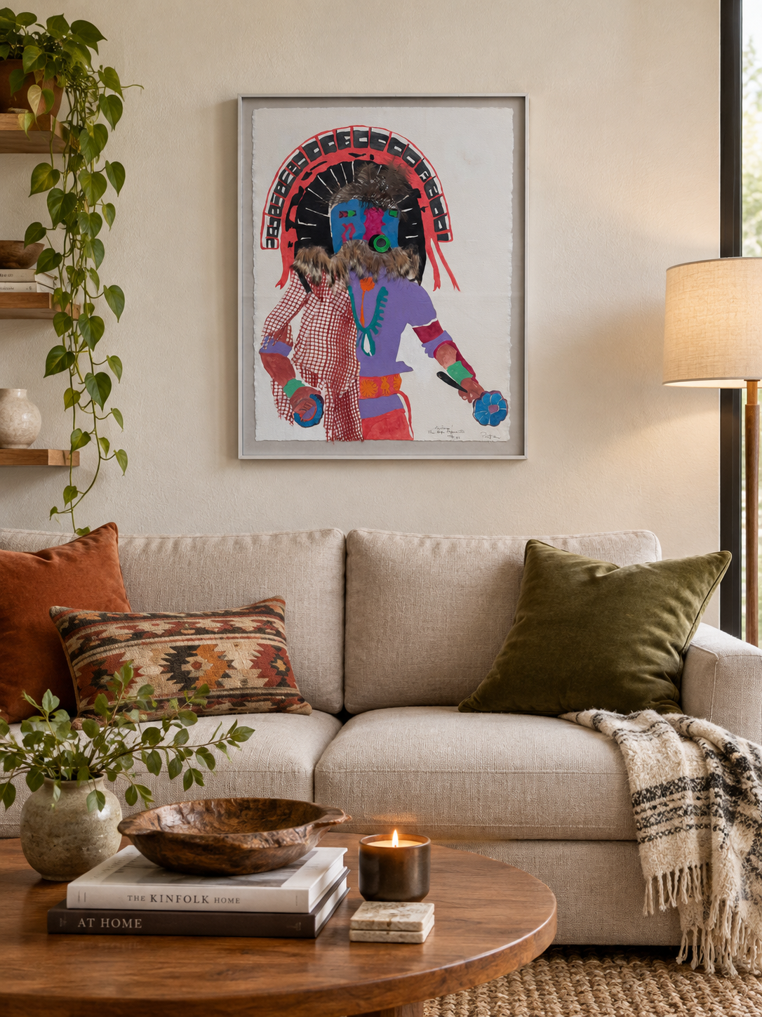 Colorful Indigenous Art in a Cozy Living Room.png