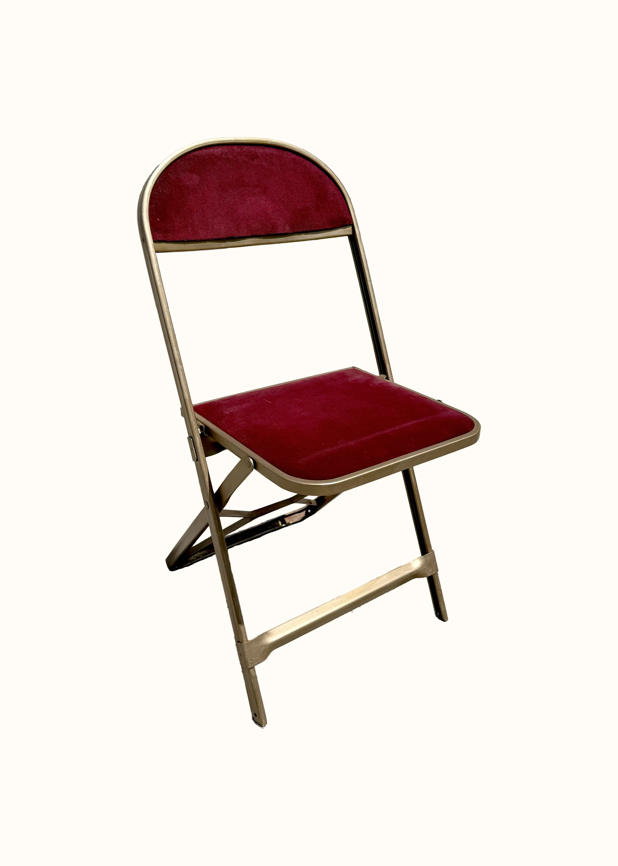 Vintage Red and Gold Theatre Folding Chairs by Norcor Co.