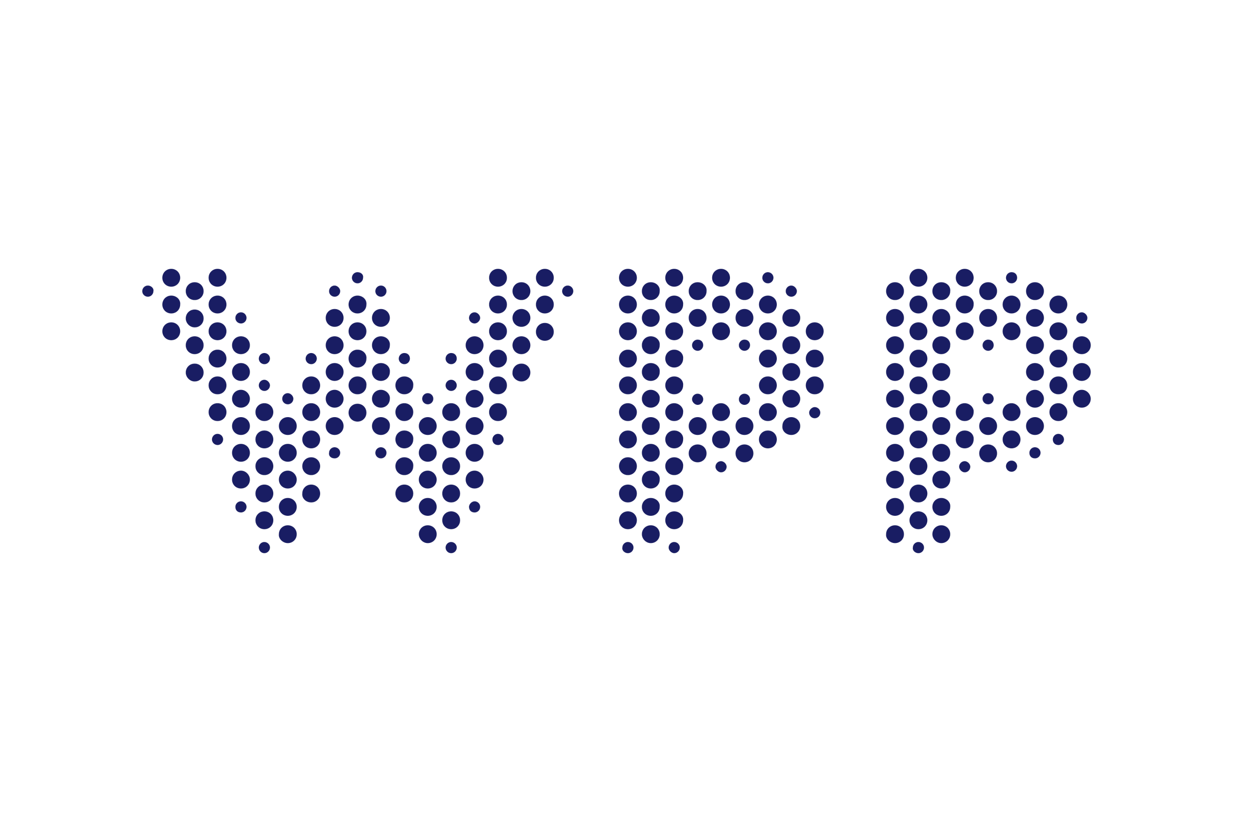 The word 'Happy' written in large blue dots on a black background.