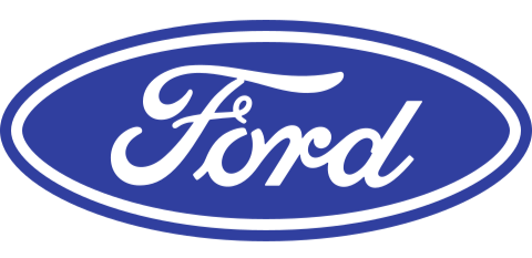 Ford logo with blue oval and white cursive lettering.