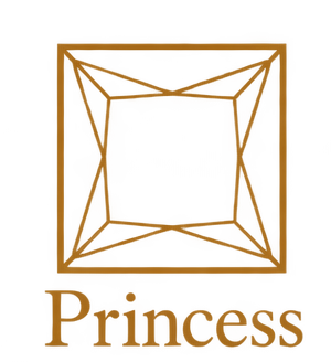 Yellow sculpture resembling a 3D geometric shape with the word 'Princess' written below.
