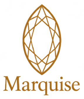 A glowing geometric logo resembling a crystal or diamond shape, with the word 'Martuise' at the bottom, all in a warm amber hue.