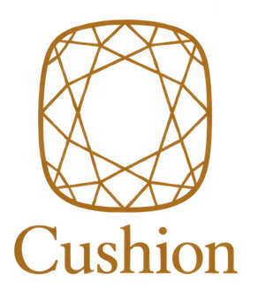 A bird-shaped logo with geometric lines and the word 'Cushion' beneath it, all in a warm amber color.