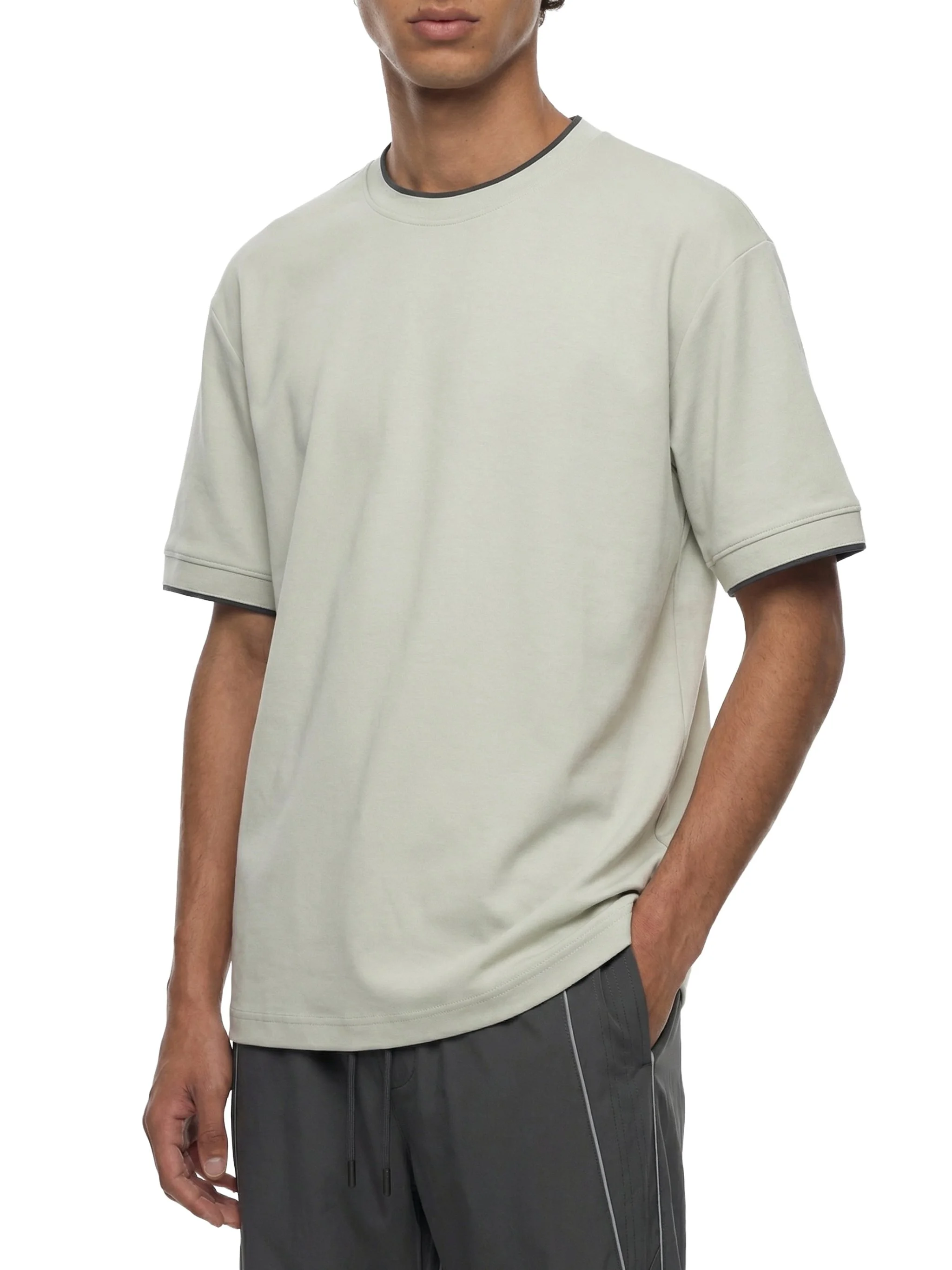 Ribbed Collar Regular Fit T