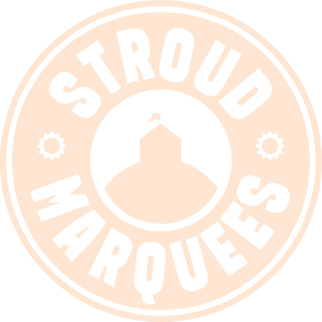 A circular logo with the text 'STROUD MAREULE' surrounding a silhouette of a building, with two small sun icons flanking the text.