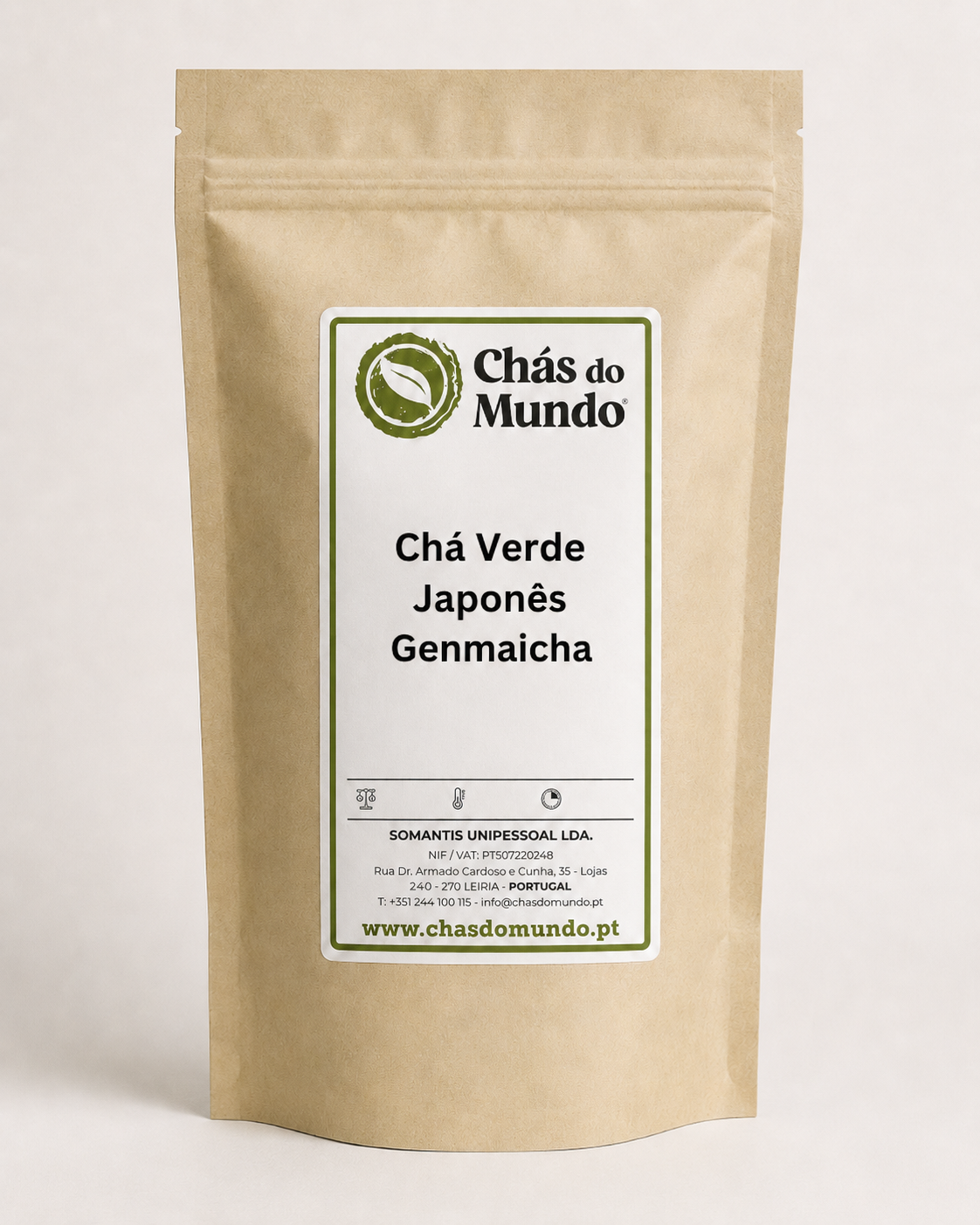 Embalagem de chá Verde Japonês Genmaicha.