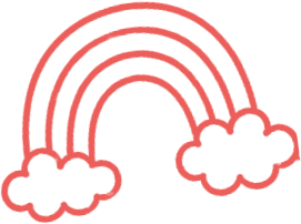 Rainbow illustration for The Happy Kids Club family membership