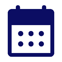 Icon of a calendar with a dark blue color