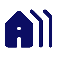 The word 'ALL' in navy blue text with a stylized logo above it consisting of four lines and a shape resembling a house or building.
