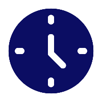 Blue clock showing 4:00