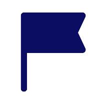 A black flag icon with a solid blue flag shape