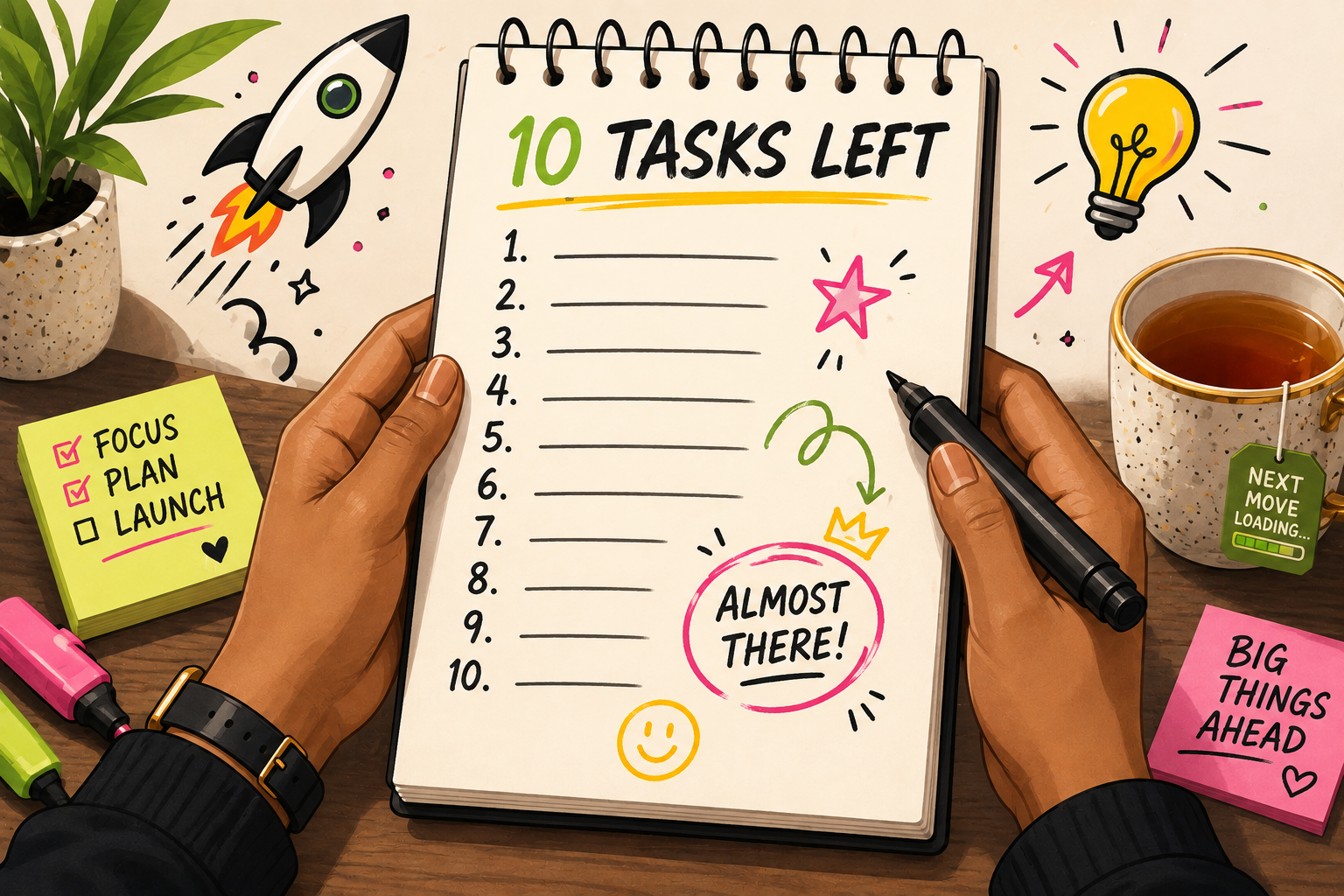 10 TASKS LEFT UNTIL LAUNCH