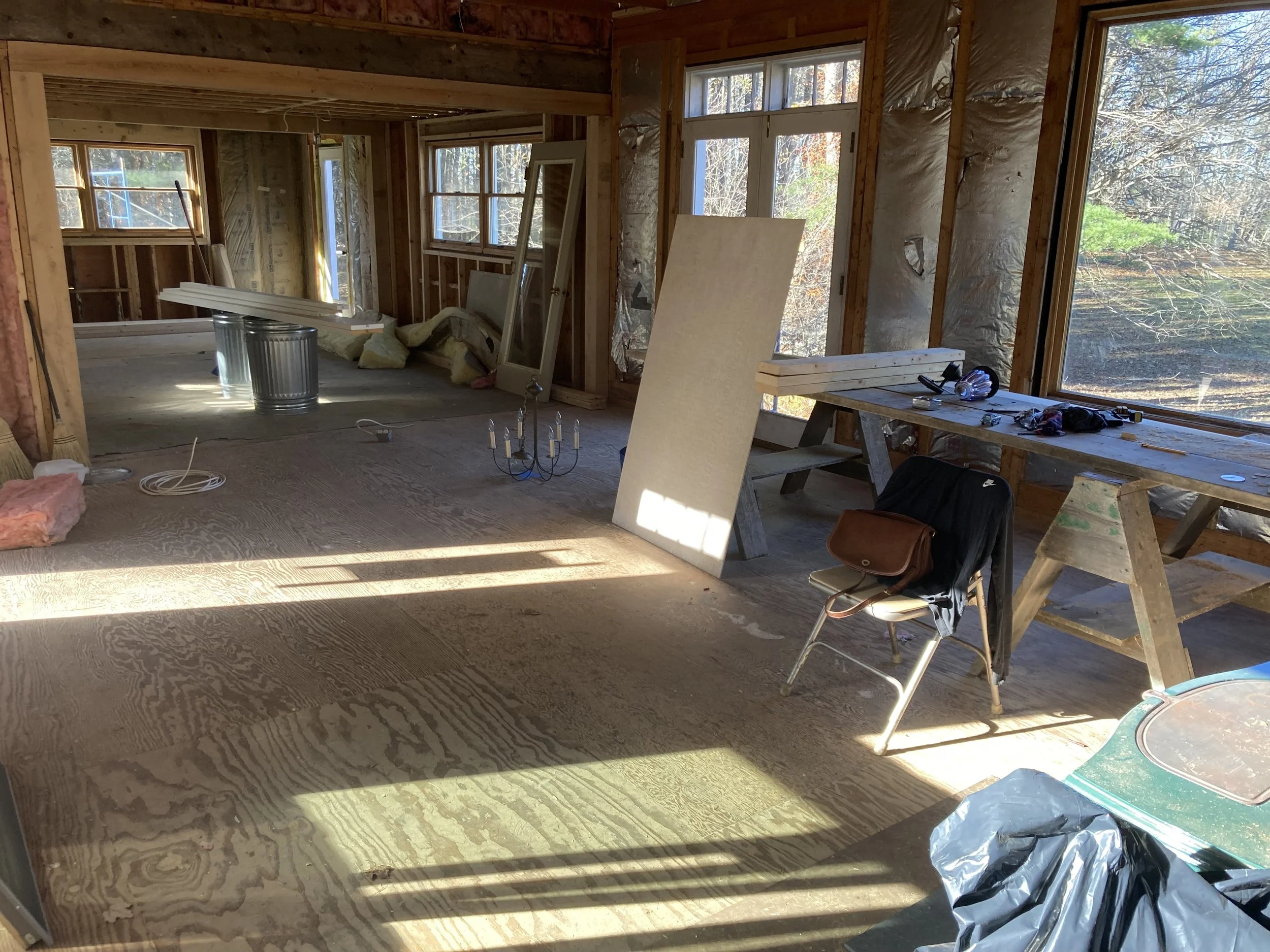 MID-RENOVATION, GUTTED INTERIOR