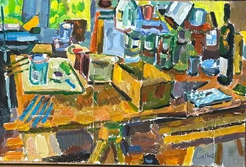 "Box", Acrylic on Board 24" x36", 2022
