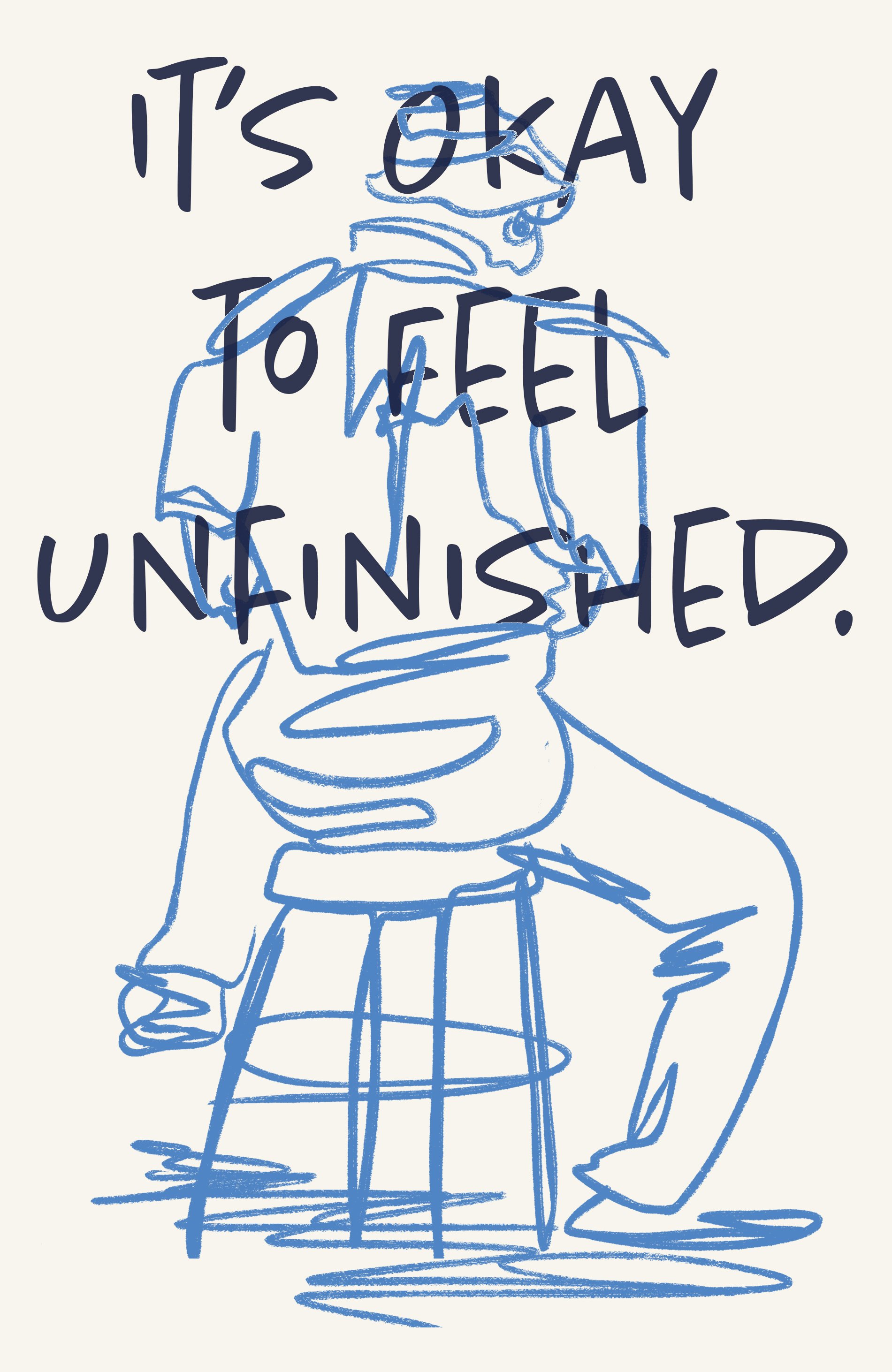 Unfinished
Oil Pastel (Digital Enhancements)
2025
A loose sketch of an individual pondering to symbolize the loose unstructured feelings that can be associated with mental health.