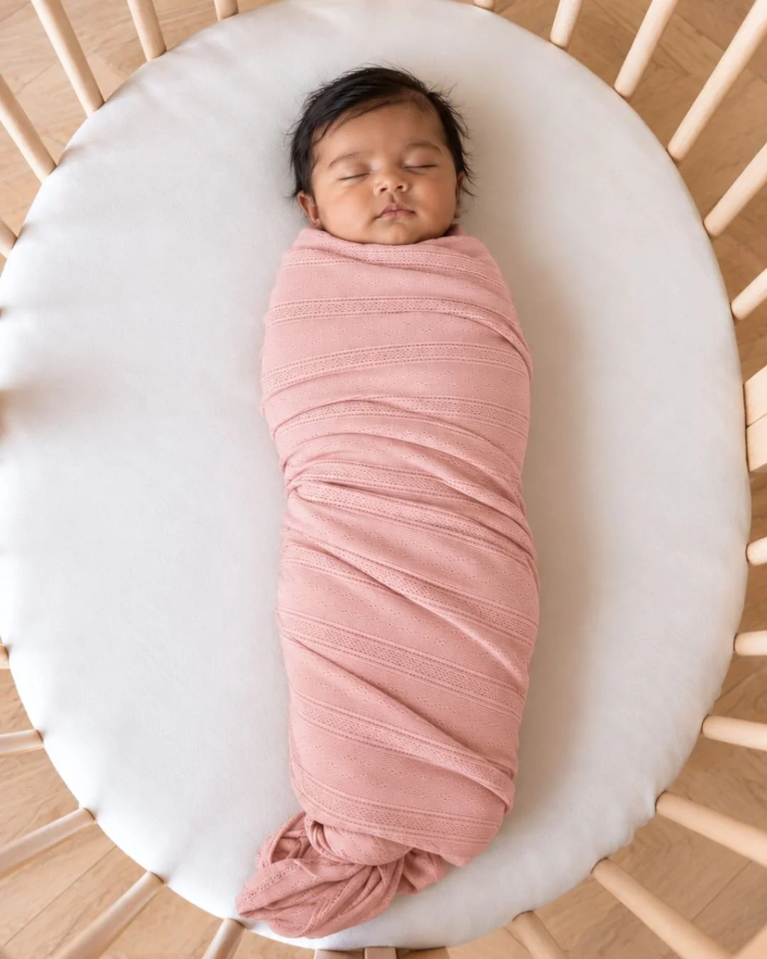 Our Powder Pink Stretch Swaddle is soft, stretchy and breathable, with a delicate pointelle knit that adds a timeless touch to your little one&rsquo;s everyday essentials.

Made from a blend of 95% organic cotton, it offers gentle stretch for a snug,