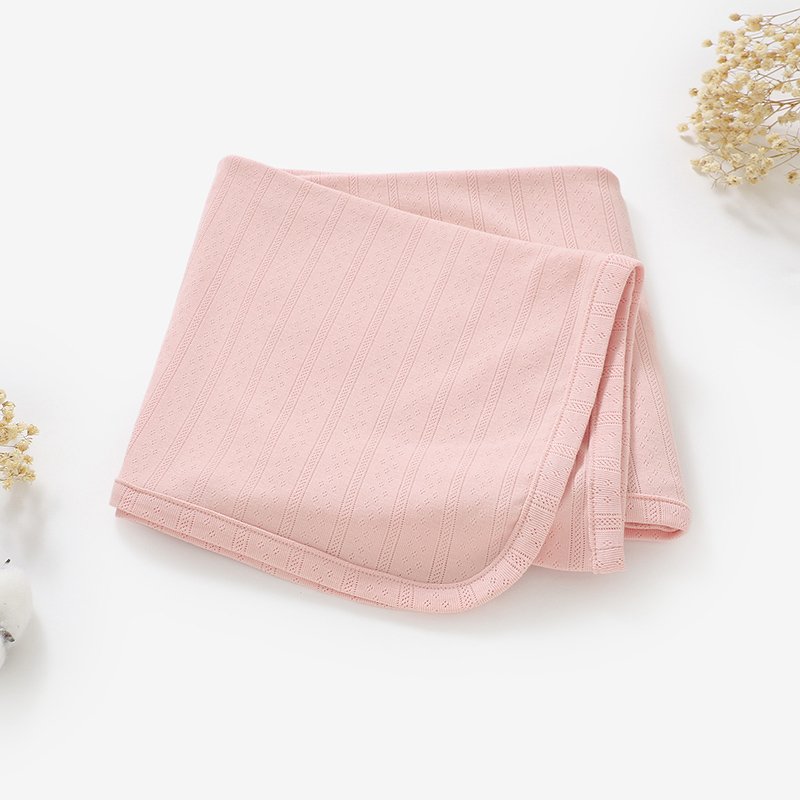 Organic Cotton Stretch Swaddle Blanket - Powder Pink