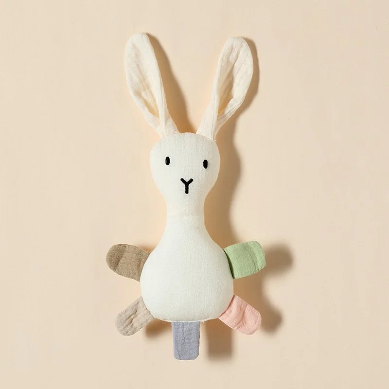 Bunny Muslin Lovey Comforter - White