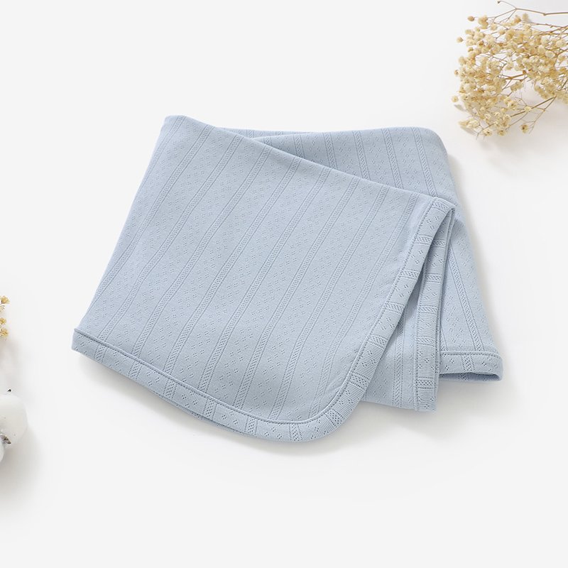 Organic Cotton Stretch Swaddle Blanket - Powder Blue