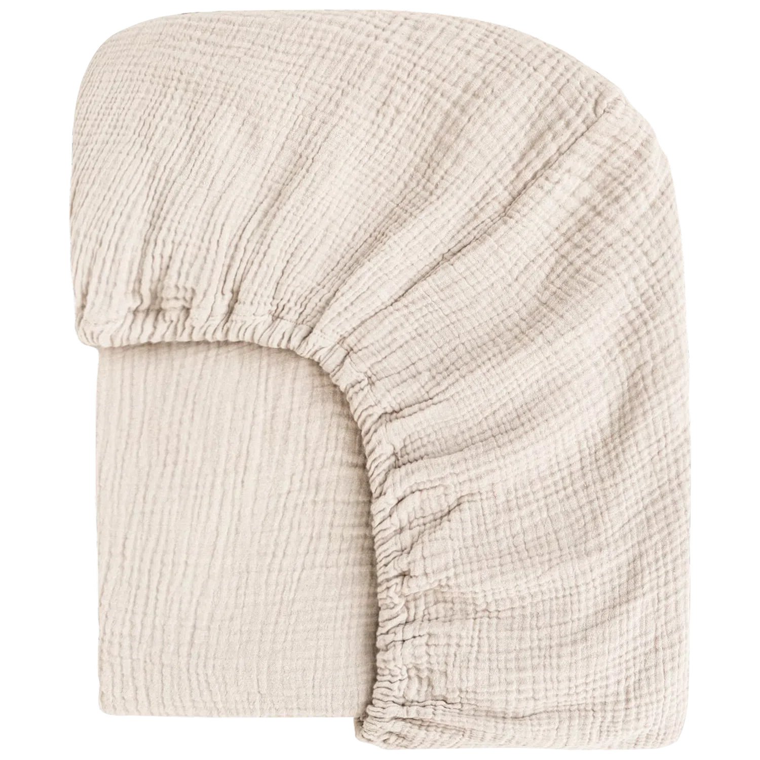 100% Cotton Muslin Fitted Cot Sheet - Cream
