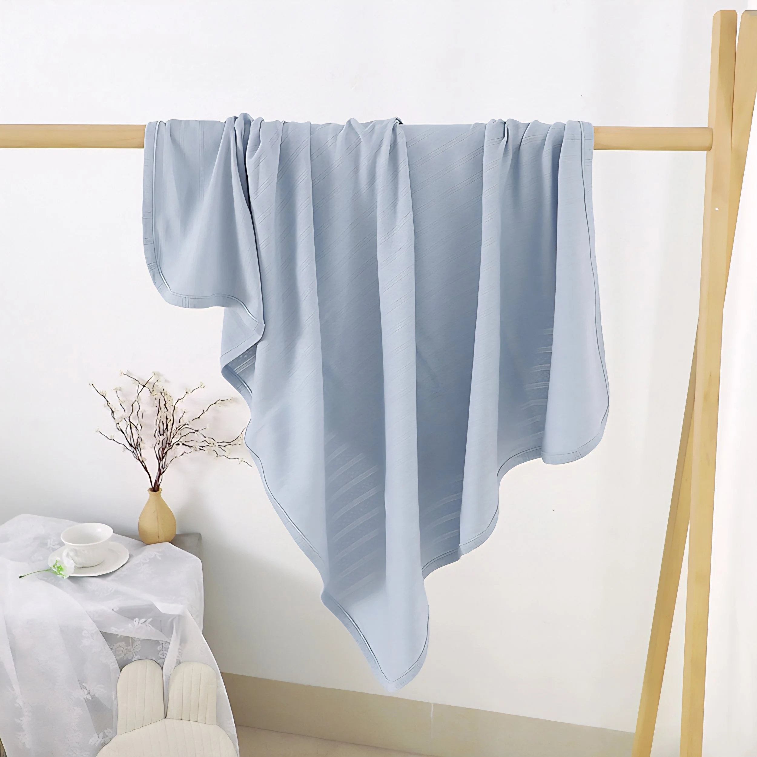 Organic Cotton Stretch Swaddle - Misty Blue.jpg