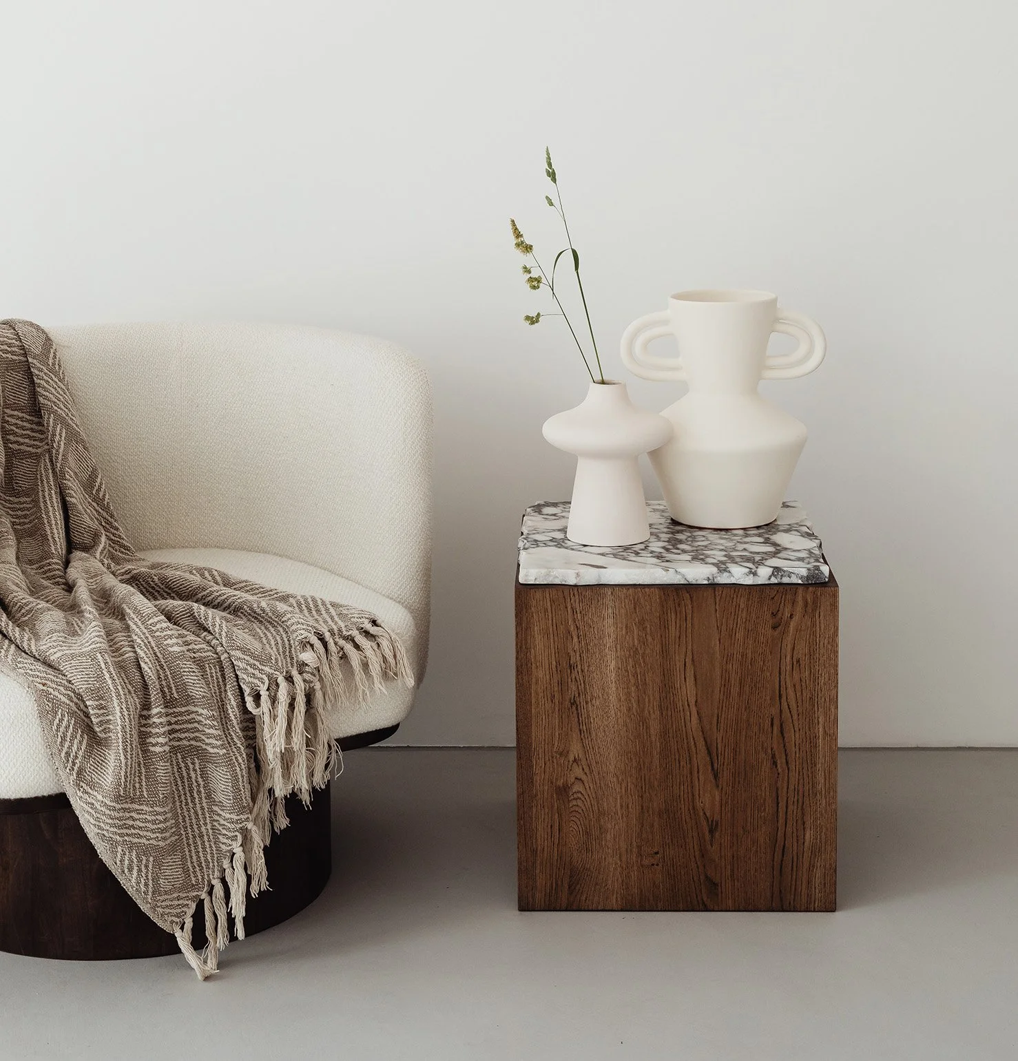 Wooden Side Table With Chair