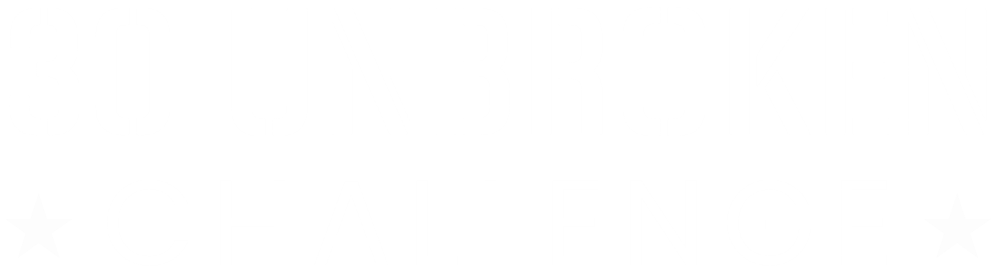 Bold white text on black background reading '30 UNBROKEN CHALLENGE' with two white stars on either side of the word 'CHALLENGE'.