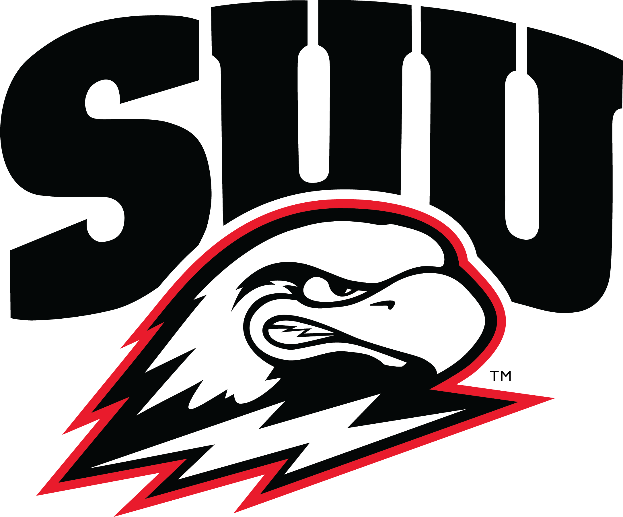 Logo of the Southern Utah University featuring a white and black thunderbird with red outline, white background with black text.