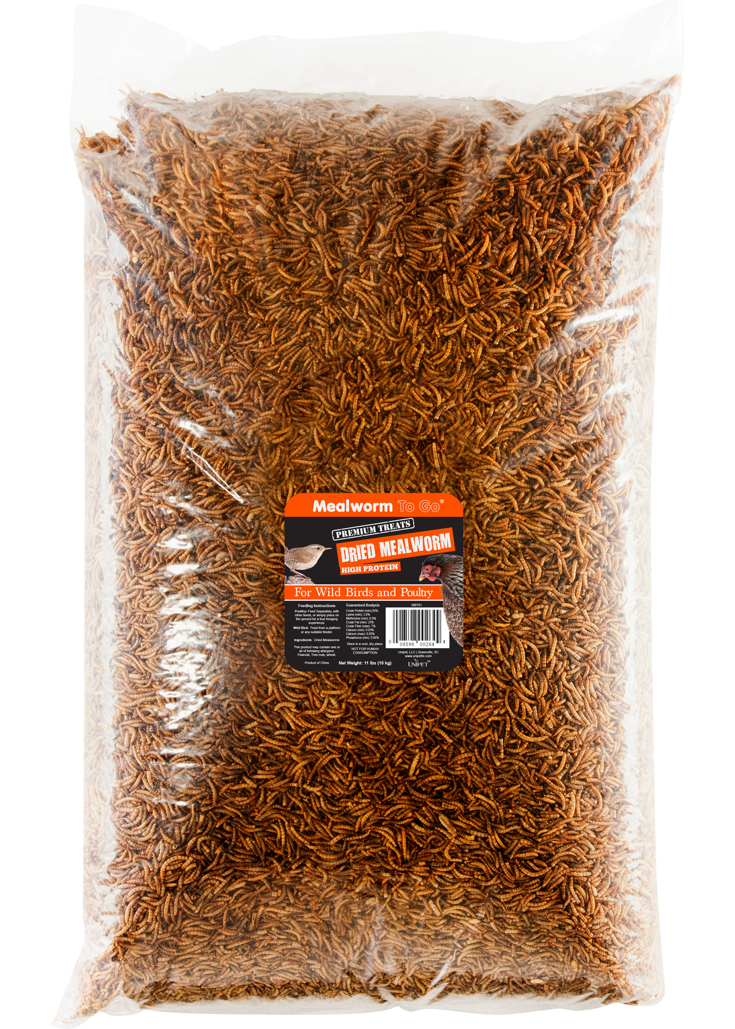 WB701 - Mealworm To Go® Retail Ready Clear Bag - 11 lb