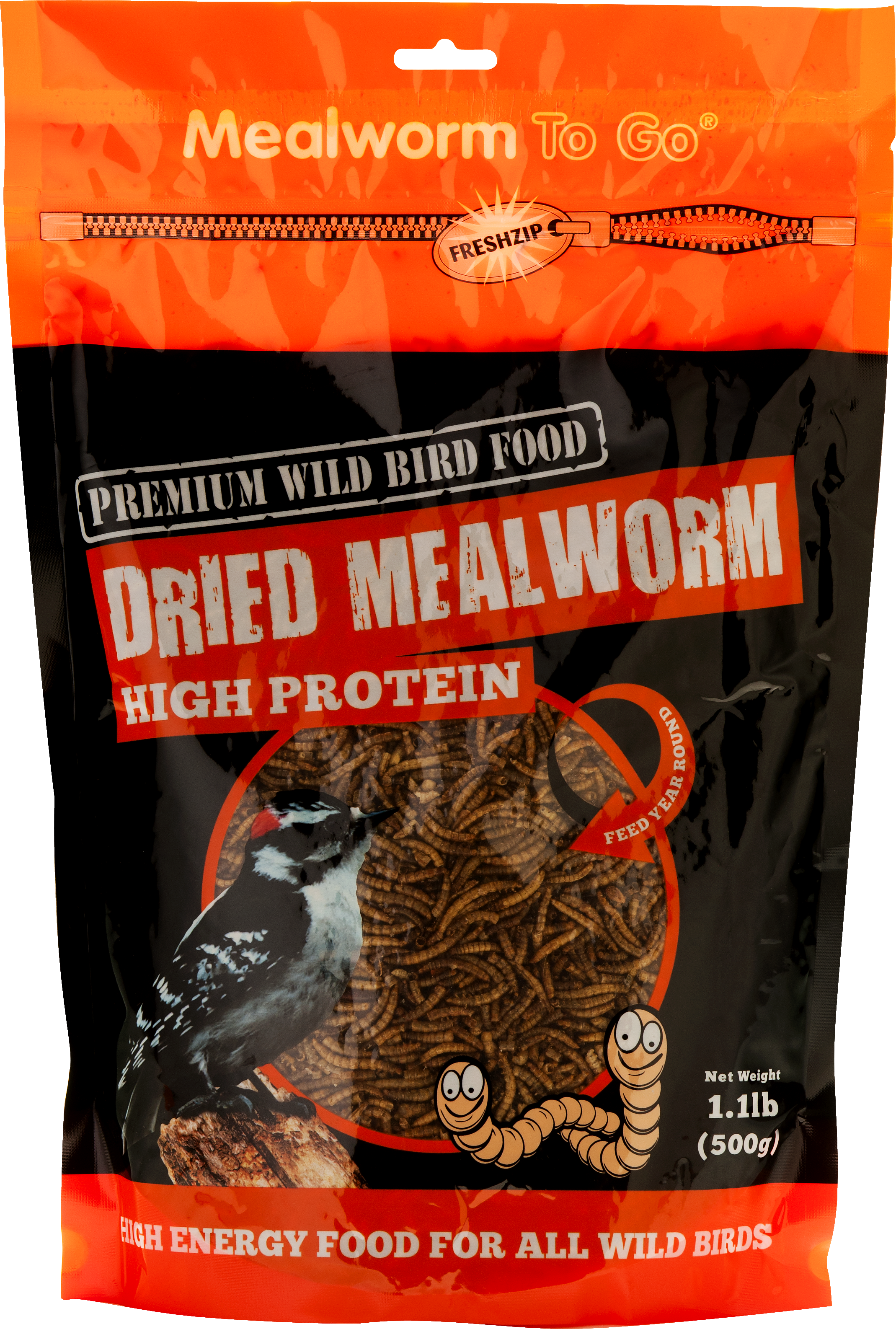 WB125 - Mealworm To Go® Dried Mealworms - 17.6 oz