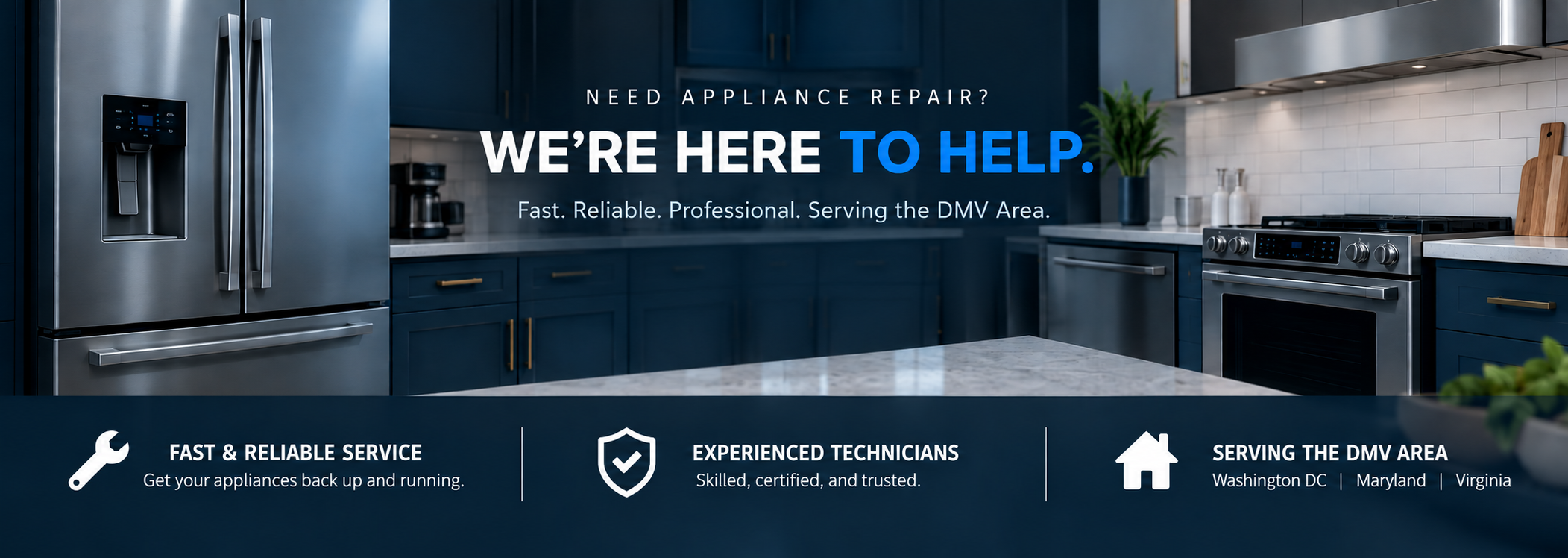 Modern kitchen with premium appliances serviced by BrandSmart Appliance Repair