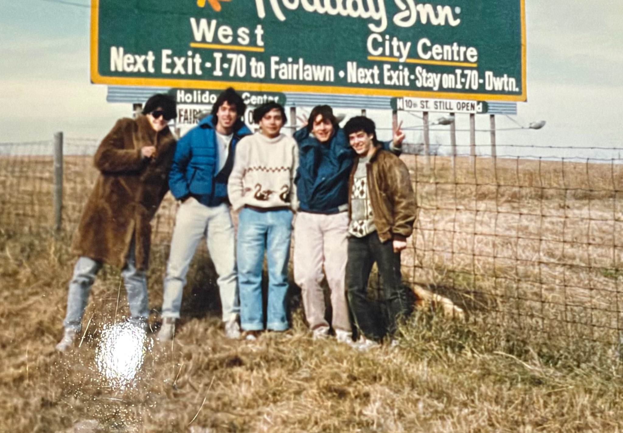 (l to r) Joe, me, Enrique, Vinny, Jeff. Near "Fair Lawn, Kansas"