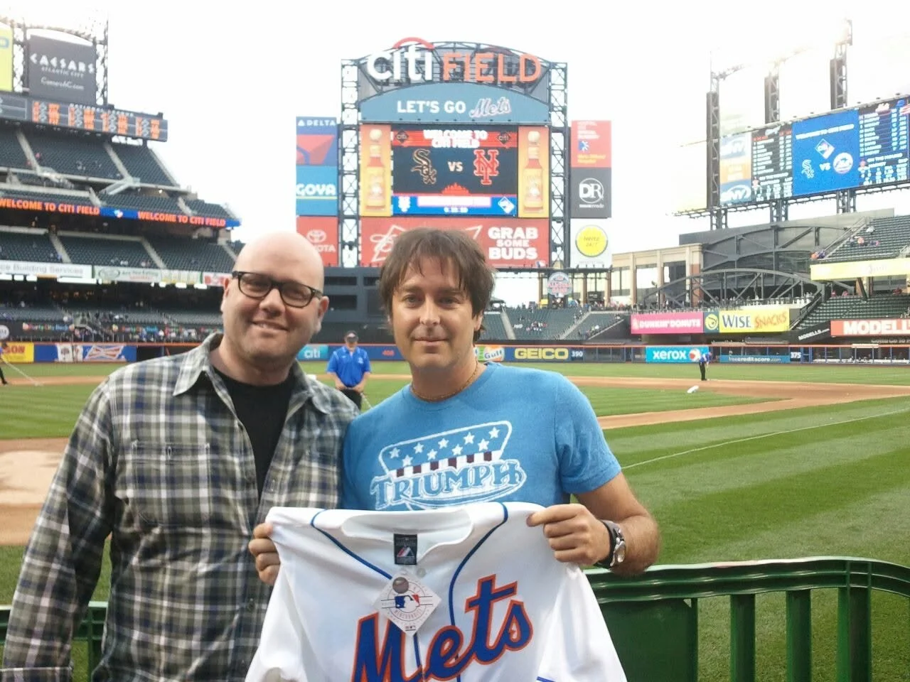Jamie and I being honored by The Mets for 'Boston Strong.'