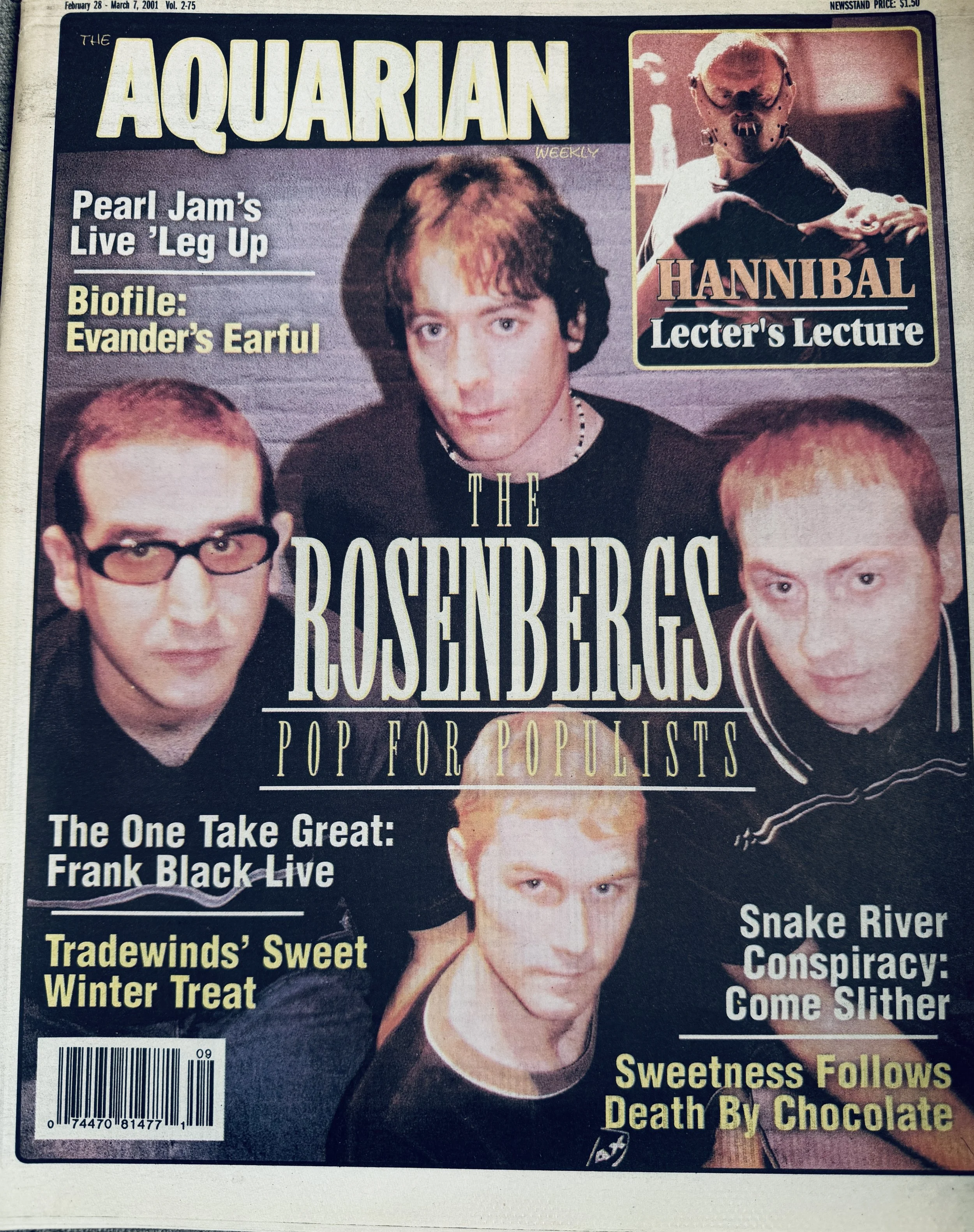 Cover of Jersey's music paper, "The Aquarian"