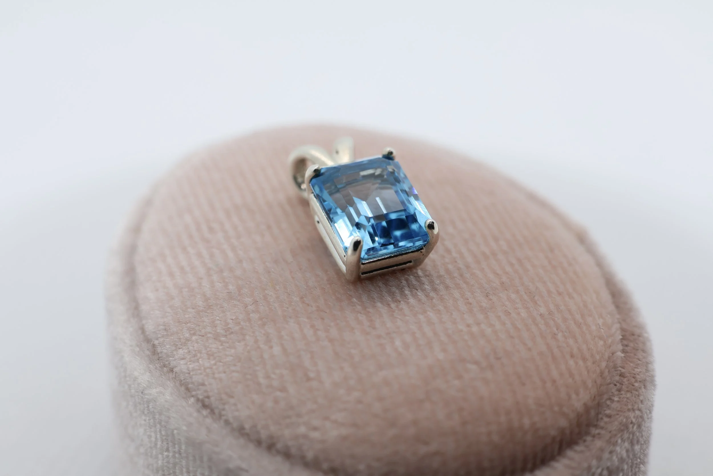 Swiss Blue Topaz Sterling Silver Pendant