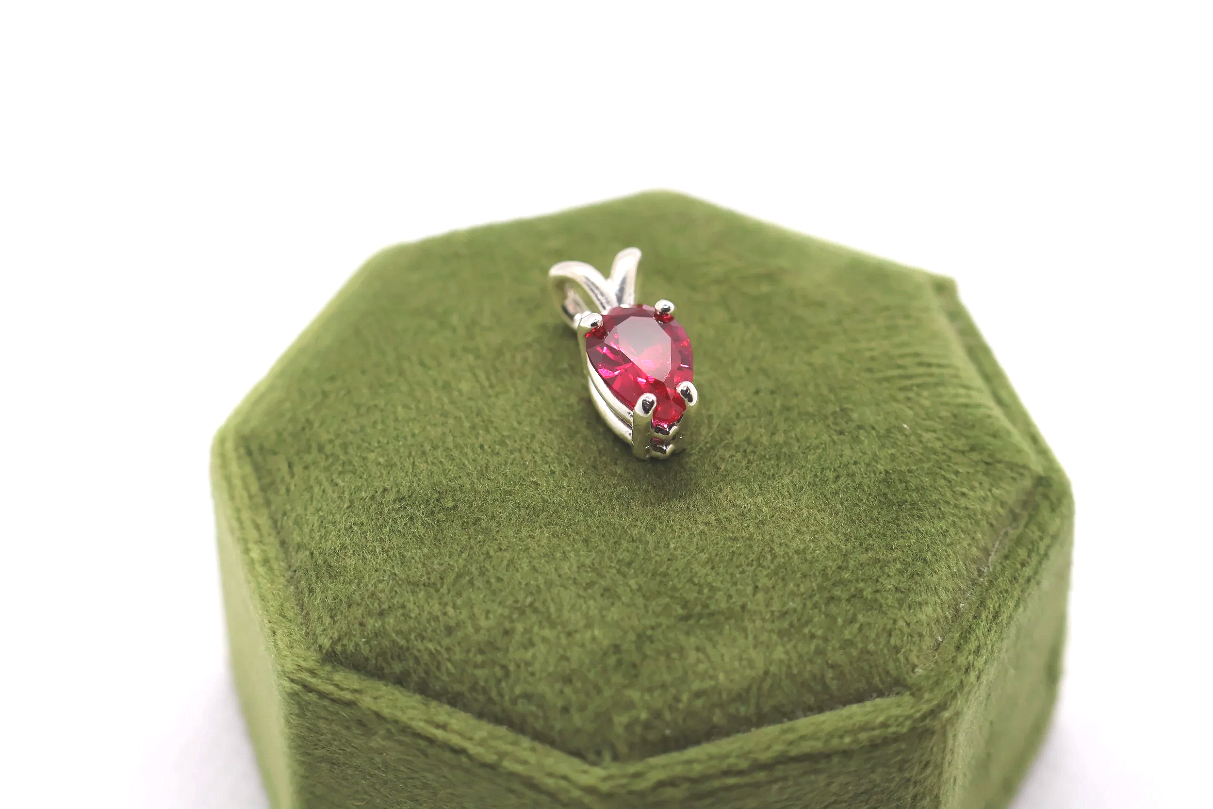 Lab-Created Ruby Sterling Silver Pendant