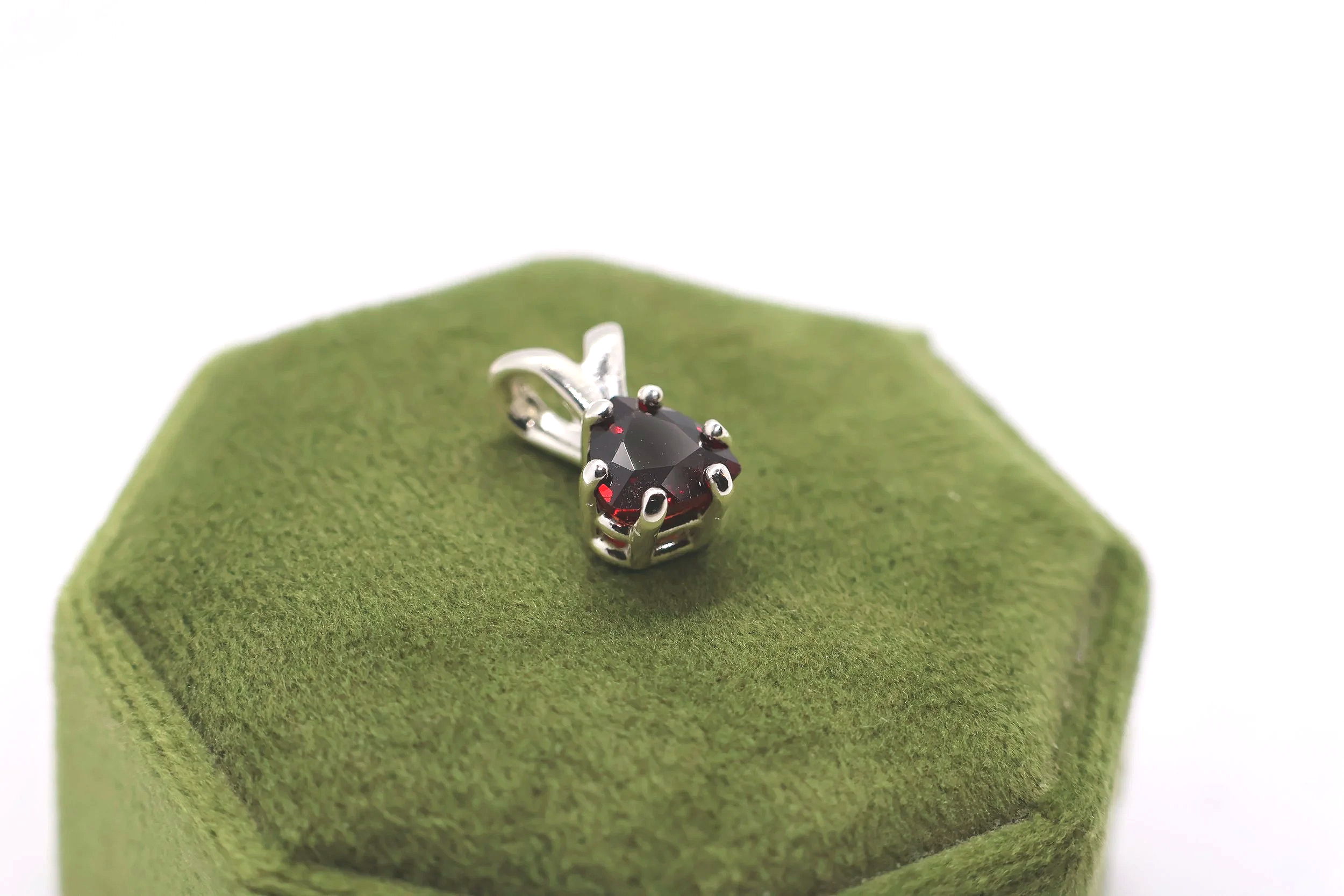 Mozambique Garnet Sterling Silver Pendant
