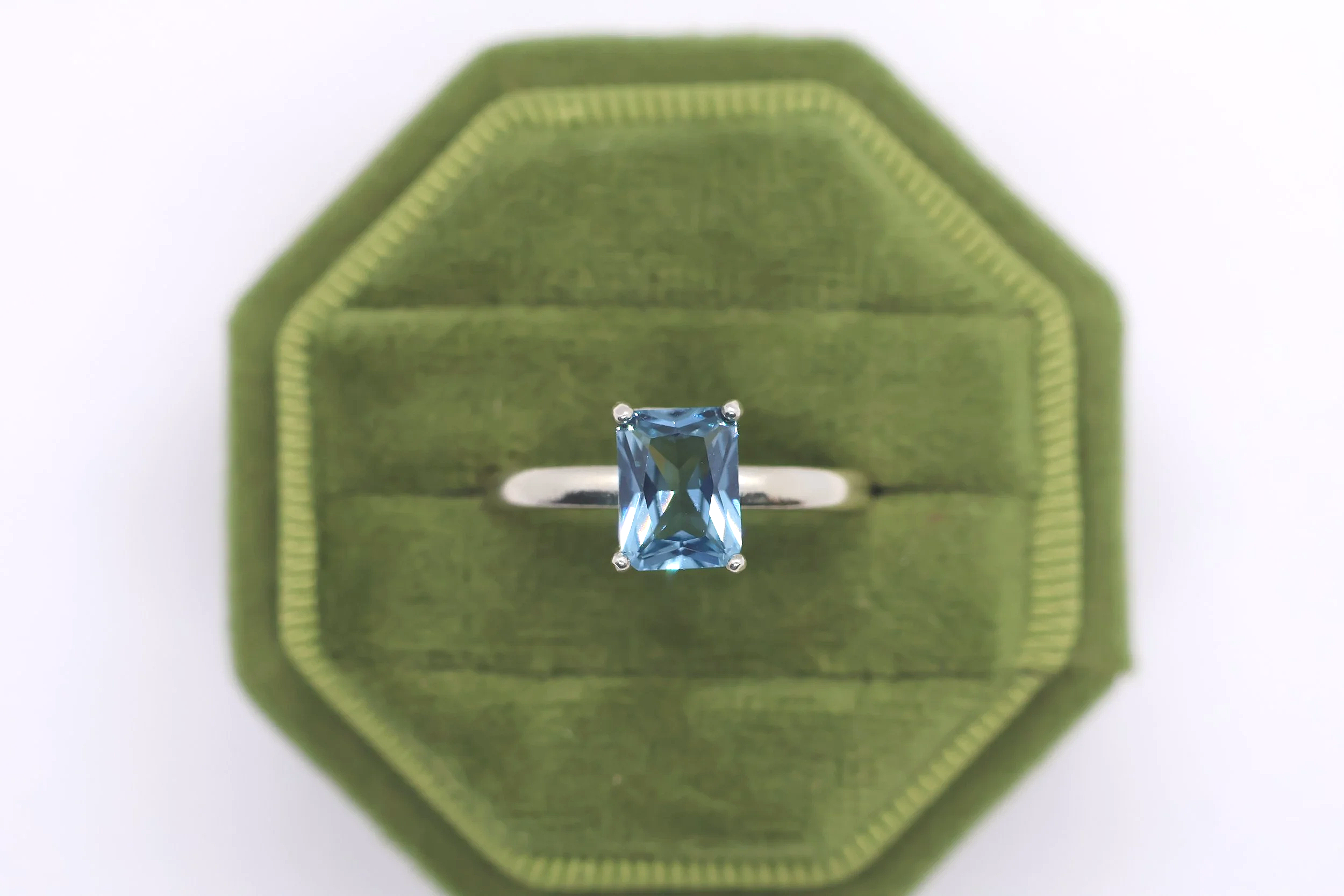 Lab-Created Blue Spinel Sterling Silver Ring