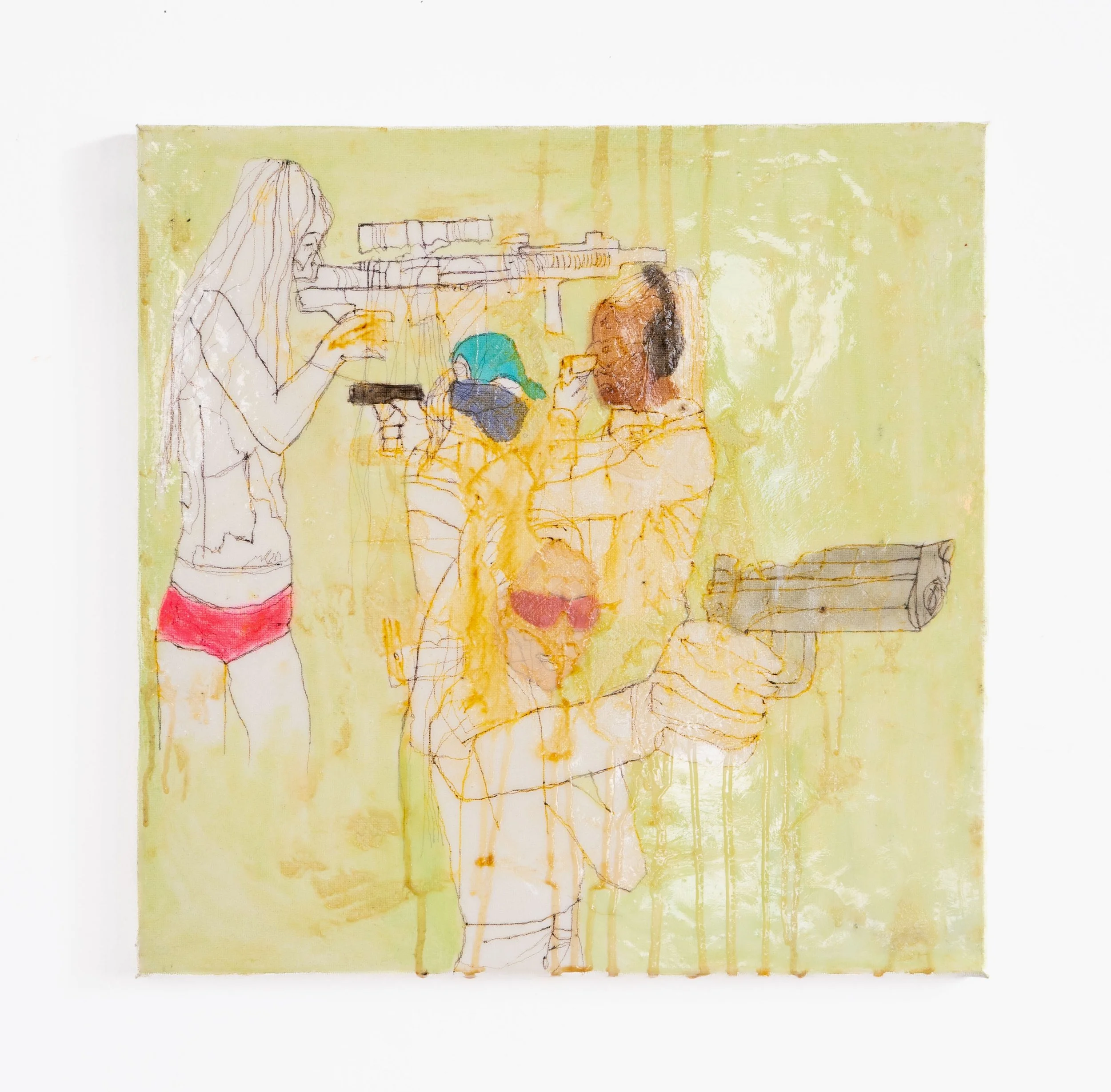 Gun Range,
Oil and Resin on Canvas,
16" x 16"