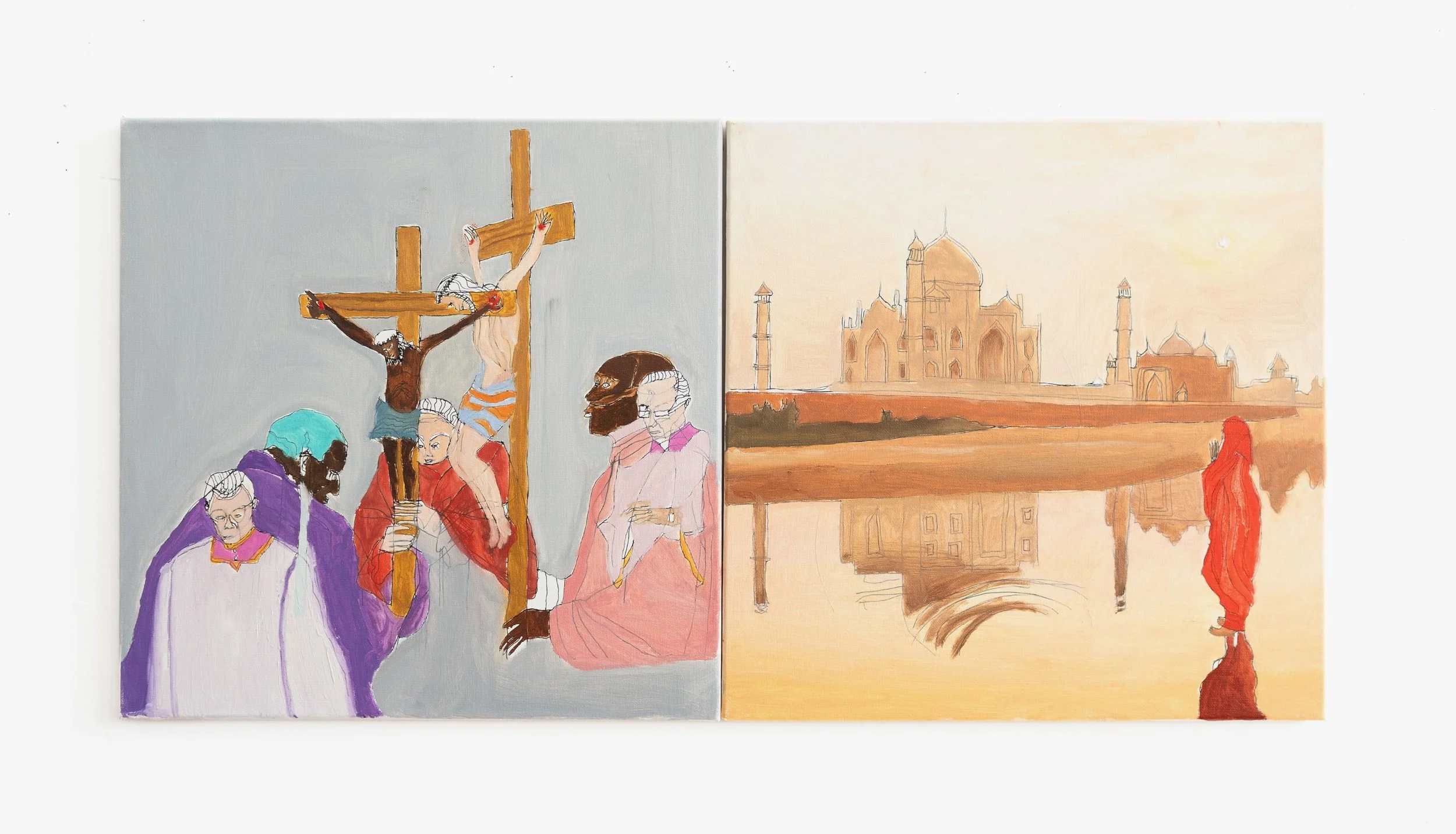 Burial,
Diptych,
16" x 16",
Oil on Canvas