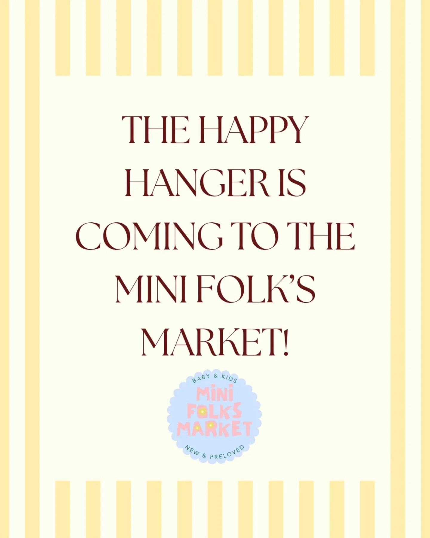 🎉 WE&rsquo;RE HEADING TO OUR FIRST MARKET! 🎉

The wait is almost over&hellip; The Happy Hanger is officially hitting the market! 💛

Come say hello, check out our first collection of quality pre-loved finds and see what treasures you can discover.
