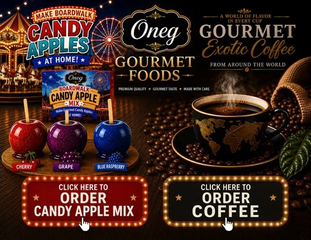 Oneg Gourmet Foods - Candy Apples and Exotic Coffee